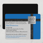 Invitation à la retraite noire, bleue et grise (Devant / Derrière)