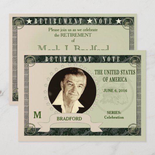 INVITATION À LA RETRAITE - NOTE D'ARGENT - INSÉRER (Devant / Derrière)