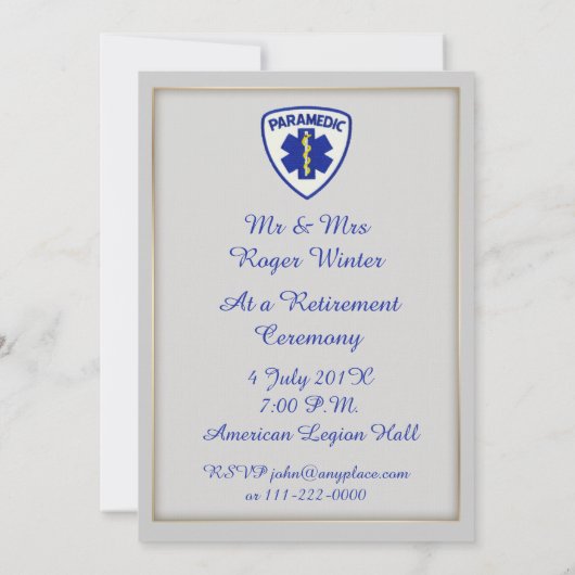 Invitation à la retraite paramédicale (Dos)