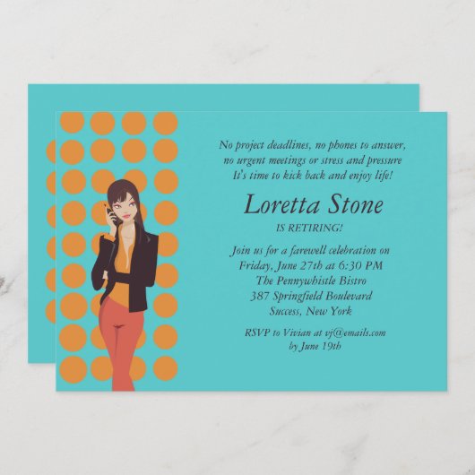 Invitation à la retraite pour appel d'affaires (Devant / Derrière)