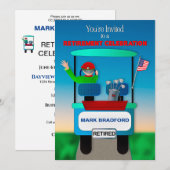Invitation à la retraite pour Golfer Golf Cart (Devant / Derrière)