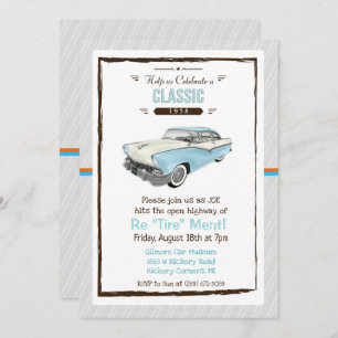 Invitation à la retraite rétro-automobile classiqu