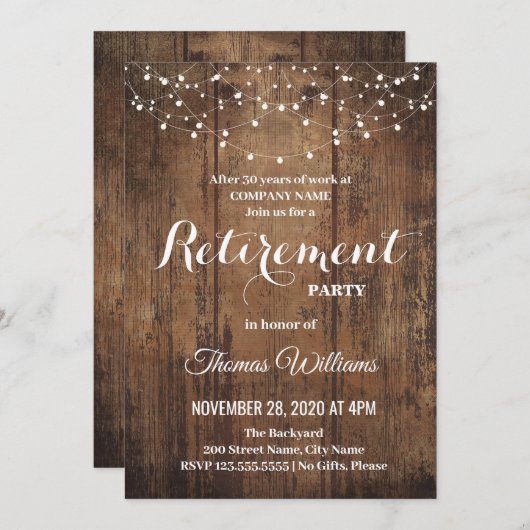 Invitation à la retraite rustique (Devant / Derrière)