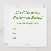 Invitation à la retraite surprise (Dos)