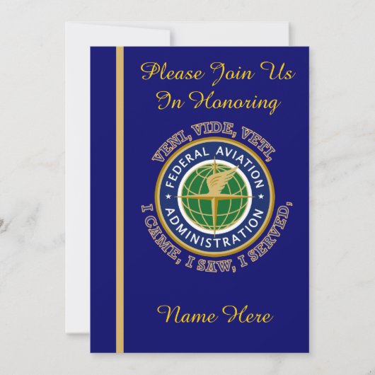 Invitation à la retraite VVV de l'Agence de l'avia (Devant)