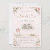 Invitation à la réunion chez soi Blush (Devant)