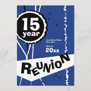 Invitation à la réunion de classe Blue 15 ans pers