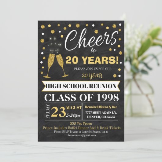 Invitation à la réunion de classe - faux tableau d (Debout devant)