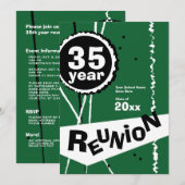 Invitation à la réunion de classe Green35 Year (Devant / Derrière)