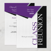 Invitation à la réunion de classe pourpre (Devant / Derrière)