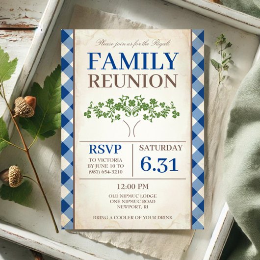 Invitation à la réunion de famille d'arbres