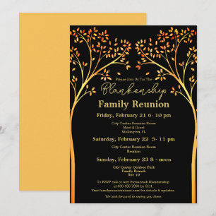Invitation à la réunion de famille d'oranges d'or