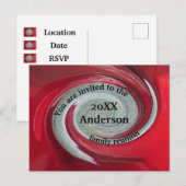 Invitation à la réunion de famille Faire-part roug (Devant / Derrière)