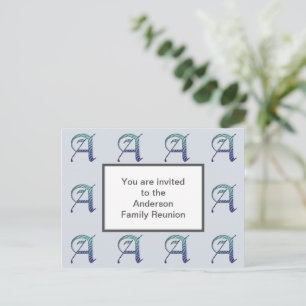 Invitation à la réunion de famille Lettre A initia