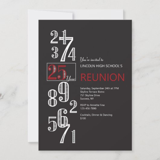 Invitation à la réunion des 25 ans (Devant)