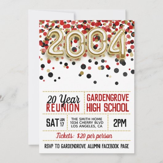 Invitation à la réunion du collège 2004 (Devant)