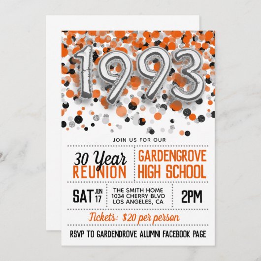 Invitation à la réunion du collège du secondaire 1 (Devant / Derrière)