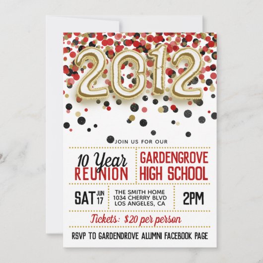Invitation à la réunion du lycée 2012 (Devant)