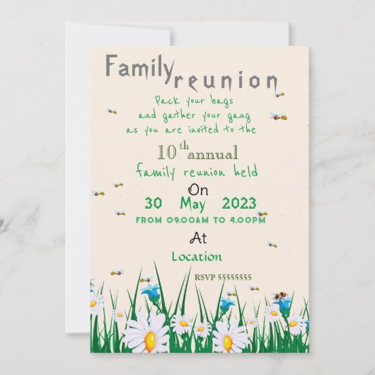 Invitation à la réunion familiale (Devant)