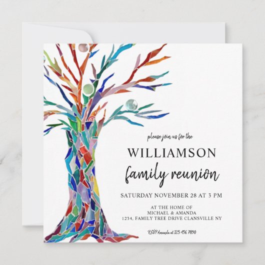 Invitation à la réunion familiale dans l'arbre gén (Devant)