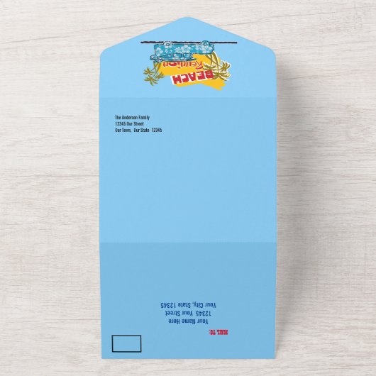 Invitation à la réunion familiale de plage (Dehors)