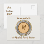 Invitation à la réunion familiale Faire-part Gold (Devant / Derrière)