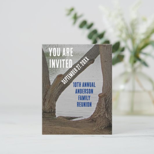 Invitation à la réunion familiale Rustic Lake Vaca (Debout devant)