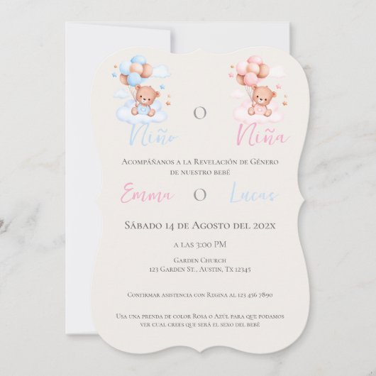 Invitation à la révélation de genre (Devant)