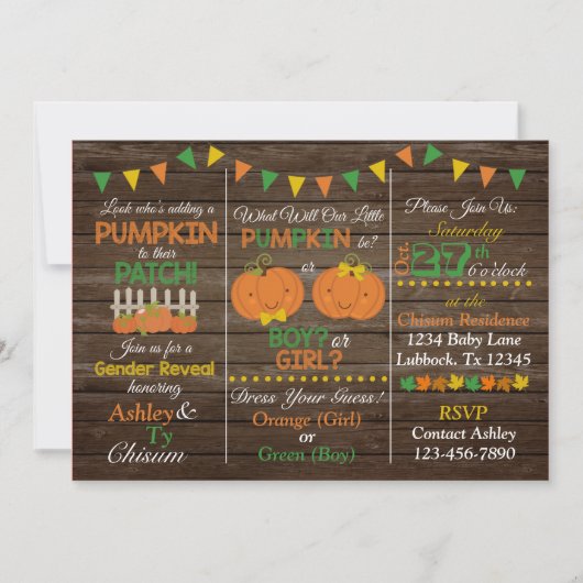 Invitation à la révélation de genre Automne (Devant)