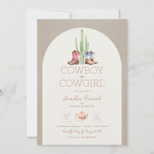 Invitation à la révélation de genre de cowboy ou d (Devant)