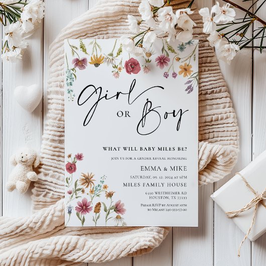 Invitation à la révélation de genre de fille ou de