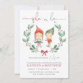 Invitation à la révélation de genre Elf Noël (Devant)