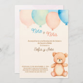 Invitation à la révélation de genre en espagnol (Devant / Derrière)