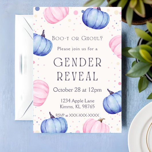 Invitation à la révélation de genre Halloween