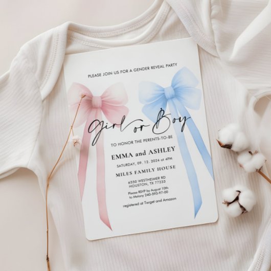 Invitation à la révélation de genre pour une fille