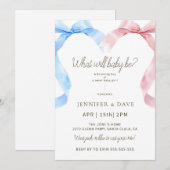 Invitation à la révélation de genre rose et bleu B (Devant / Derrière)