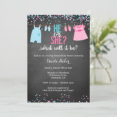 Invitation à la révélation de l'Baby shower des se (Debout devant)