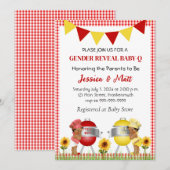 Invitation à la révélation du bébé pour le barbecu (Devant / Derrière)