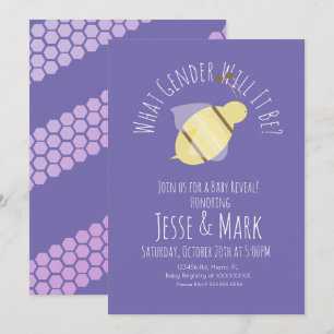 Invitation à la révélation du sexe Bébé Violet Jau