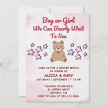Invitation à la révélation du sexe de bébé avec un