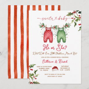 Invitation à la révélation du sexe de bébé pour No