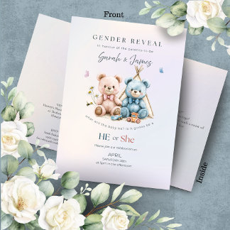 Invitation à la révélation du sexe du bébé avec un