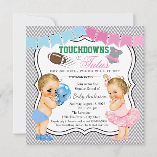 Invitation à la révélation du sexe Touchdowns ou T (Devant)