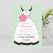 Invitation à la robe Mariage douce rose et verte (Debout devant)