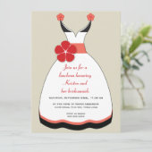 Invitation à la robe Mariage sucrée et rouge (Debout devant)