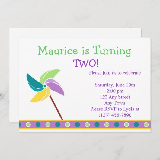 Invitation à la roue bleue (Devant / Derrière)