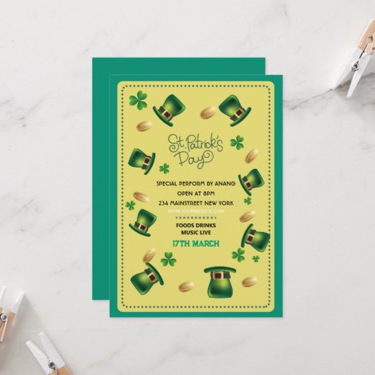 Invitation à la Saint-Patrick (Devant/Arrière en situation)