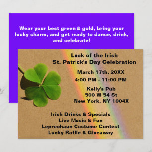 Invitation à la Saint-Patrick Arc-en-Ciel Violet