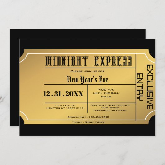 Invitation à la Saint-Sylvestre (Devant / Derrière)