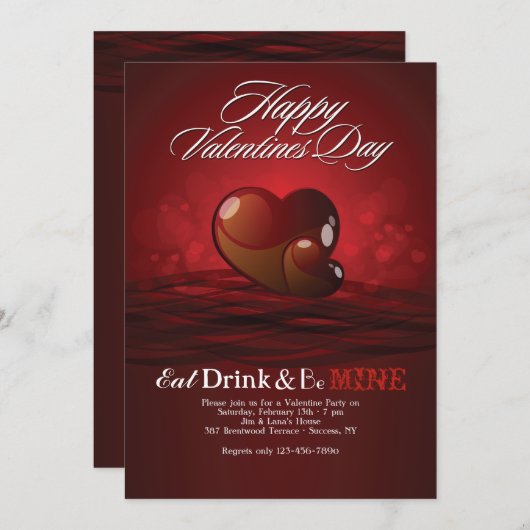 Invitation à la Saint-Valentin (Devant / Derrière)